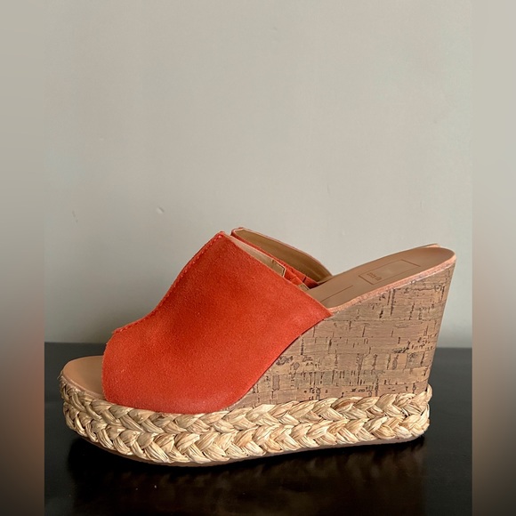 DOLCE VITA “LOVA” ORANGE SUEDE SLIDES SIZE 10 - Picture 2 of 13